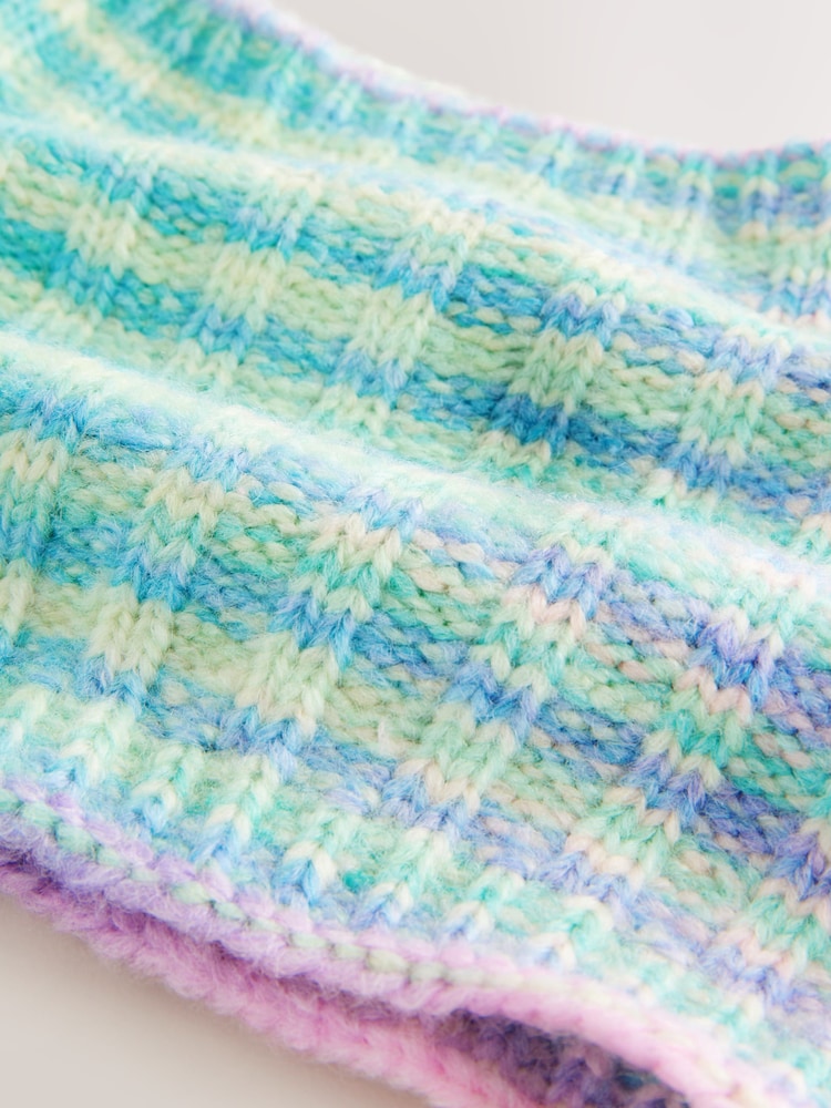Blue/Green Ombre Knitted Snood Scarf (3-16yrs) - Image 5 of 5