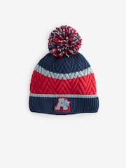 Red/Navy Varsity Stripe Hat, Scarf and Gloves Set (3-16yrs) - Image 5 of 10
