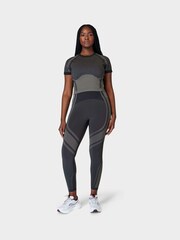 Sweaty Betty Black Silhouette Sculpt Seamless Short Sleeve Top - Image 4 of 6