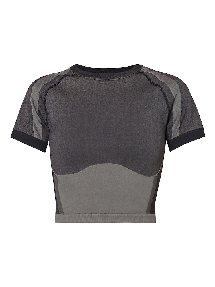Sweaty Betty Black Silhouette Sculpt Seamless Short Sleeve Top - Image 6 of 6