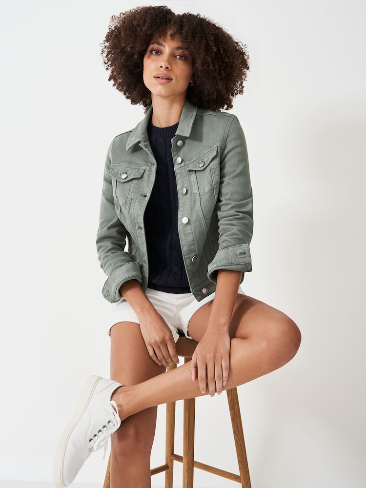 Grün - Crew Clothing Denim-Jacke im Western-Stil - Bild 1 von 5 Grün - Crew Clothing Denim-Jacke im Western-Stil - Bild 1 von 5