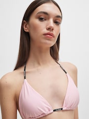 HUGO Pink HUGO Branded Strap Triangle Bikini Top - Image 4 of 5