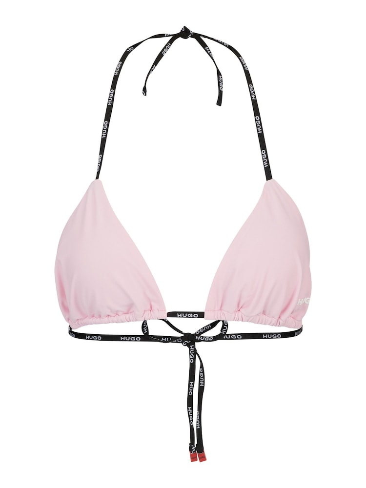 HUGO Pink HUGO Branded Strap Triangle Bikini Top - Image 5 of 5