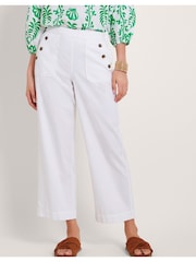 Monsoon White Short Length Crop Harper 100% Cotton Jeans - Image 2 of 5