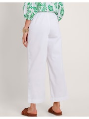 Monsoon White Short Length Crop Harper 100% Cotton Jeans - Image 3 of 5