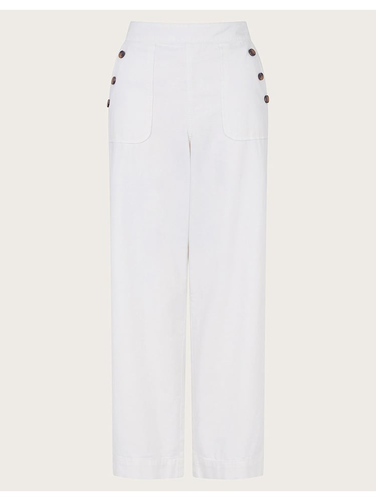 Monsoon White Short Length Crop Harper 100% Cotton Jeans - Image 5 of 5