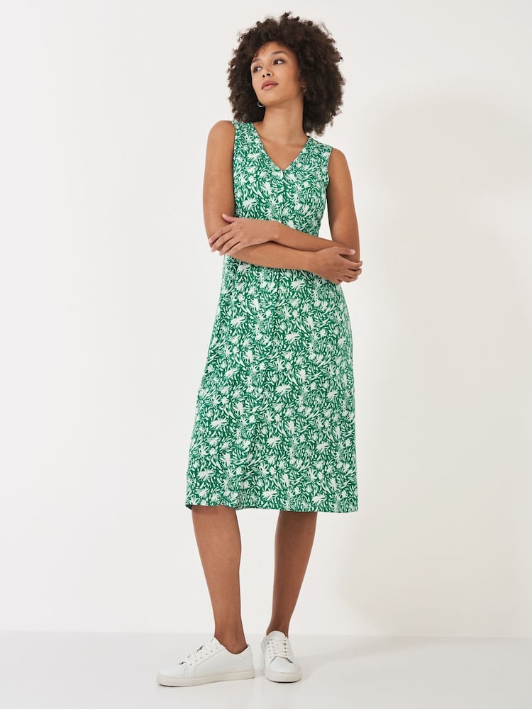 Crew Clothing Green Sleeveless Jersey Dress - Image 1 of 5