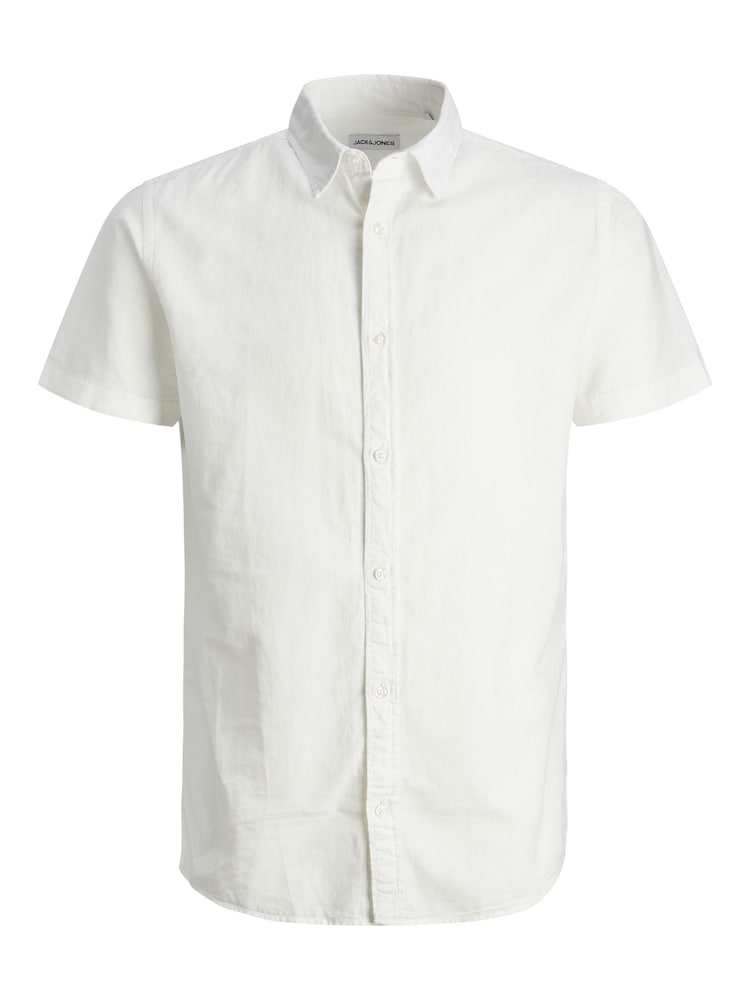 JACK & JONES JUNIOR Linen Blend Short Sleeve White Shirt - Image 7 of 7