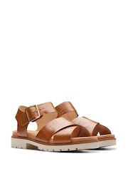Clarks Brown Interest Orinoco Cross Sandals - Image 3 of 6