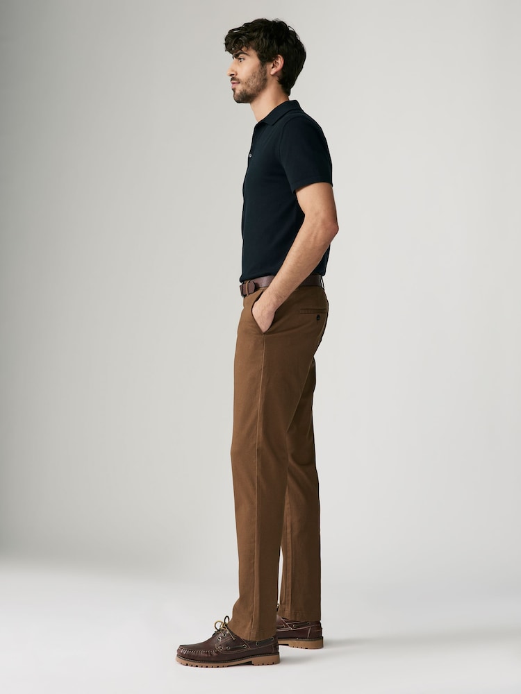 Lichtbruin - Slim Fit - Zachte chino met print en riem - Image 4 of 11