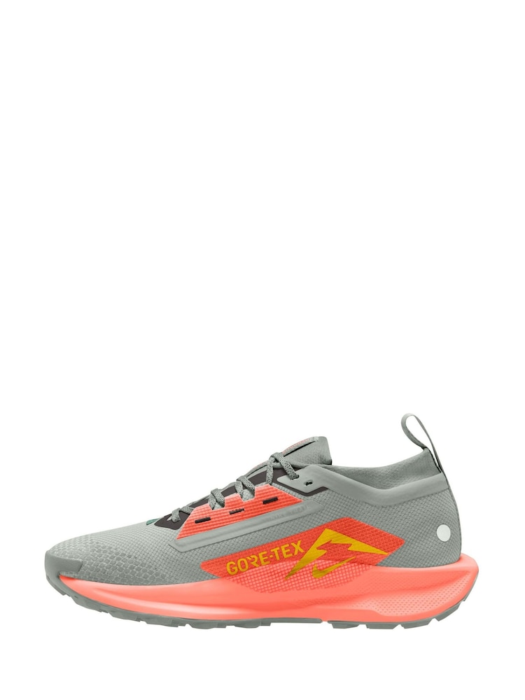 Nike Grey/Orange Pegasus Trail 5 GORETEX Running Trainers - Image 2 of 4