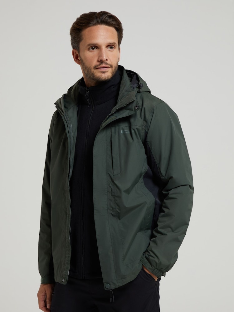Verde - Mountain Warehouse Thunderstorm Mens Waterproof 3-In-1 Jacket - Imagen 2 de 5