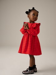 Red Grid Check Ruffle Dress (3mths-10yrs) - Image 3 of 8