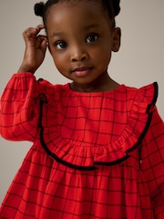 Red Grid Check Ruffle Dress (3mths-10yrs) - Image 5 of 8