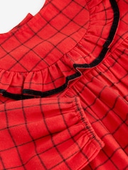 Red Grid Check Ruffle Dress (3mths-10yrs) - Image 8 of 8