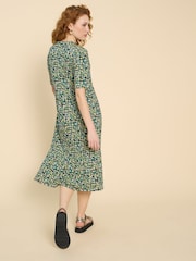 White Stuff Green Naya Jersey Dress - Image 2 of 7