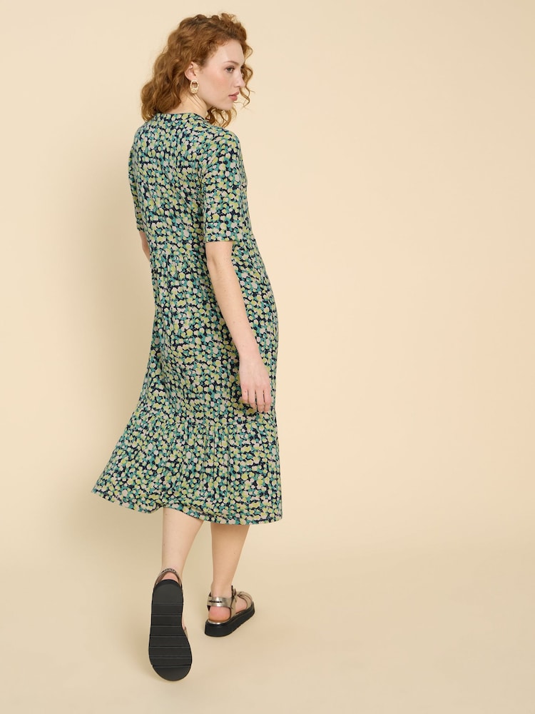 White Stuff Green Naya Jersey Dress - Image 2 of 7