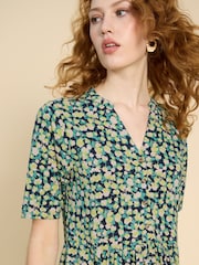 White Stuff Green Naya Jersey Dress - Image 4 of 7
