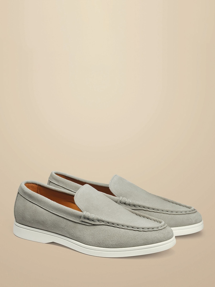 Charles Tyrwhitt Grey Charles Tyrwhitt Grey Slip-On Loafers - Image 2 of 4