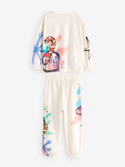 Cream/Pink/Green 100% Cotton Reindeer Christmas Joggers (3-16yrs) - Image 12 of 14