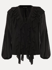 Phase Eight Black Ruffle Ivana Blouse - Image 7 of 7