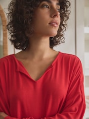 Red Ribbed Long Sleeve Pyjamas - Image 4 of 12