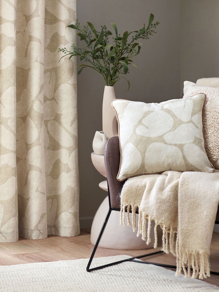 HÖEM Natural Brinn Abstract Geometric 100% Cotton Cushion - Image 1 of 5