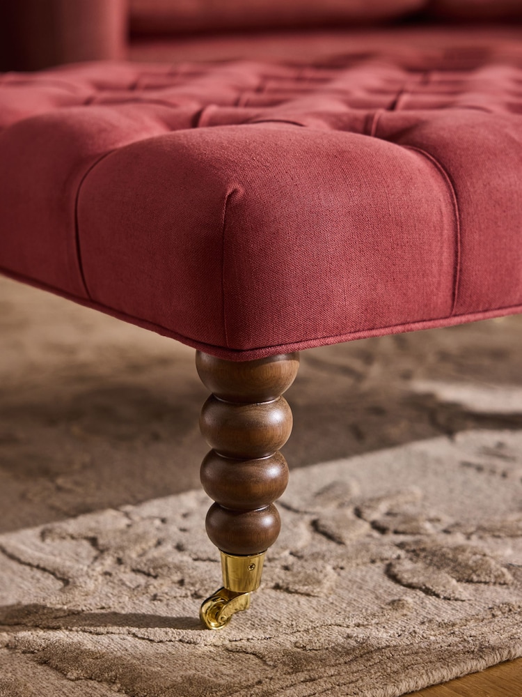 Laura Ashley Launton Rosewood Red Ropsley Footstool - Image 2 of 7