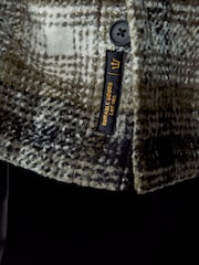 Green Check Hooded Borg Lined Shacket - Image 5 of 9