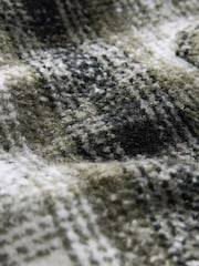 Green Check Hooded Borg Lined Shacket - Image 9 of 9