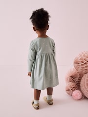 Green Sequin Long Sleeve Jersey Christmas Dress (3mths-7yrs) - Image 2 of 8