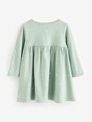 Green Sequin Long Sleeve Jersey Christmas Dress (3mths-7yrs) - Image 6 of 8