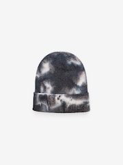 Monochrome Tie Dye Knitted Beanie Hat (1-16yrs) - Image 1 of 2