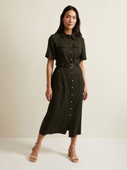 Phase Eight Green Willow Midi Utility Dress - Image 1 of 6