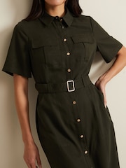 Phase Eight Green Willow Midi Utility Dress - Image 4 of 6
