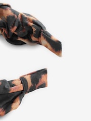 Leopard Print Ruched Structured Headband - Image 5 of 5