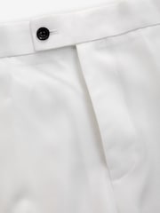 White Slim Fit Adjustable Tape Detail Tuxedo Trousers - Image 6 of 7