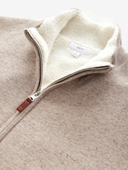 rjava - v standardnem kroju 100% Cotton Premium Zip-Through pulover - Slika 10 iz 11