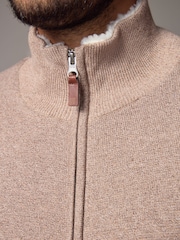 rjava - v standardnem kroju 100% Cotton Premium Zip-Through pulover - Slika 5 iz 11