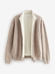 rjava - v standardnem kroju 100% Cotton Premium Zip-Through pulover - Slika 9 iz 11