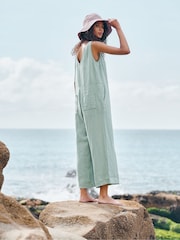 Seasalt Cornwall Green Salt Air 100% Linen Jumpsuit - Image 5 of 8