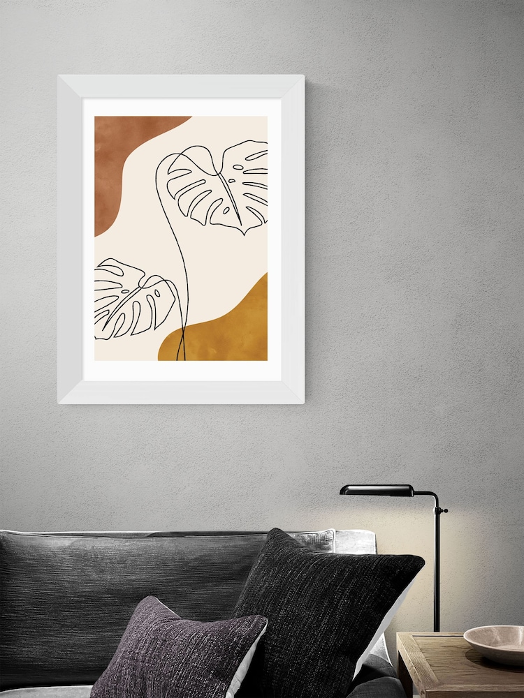 East End Prints White One Line Monstera Framed Art Print - Image 2 of 3
