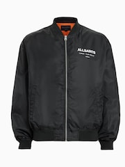 AllSaints Black Underground Bomber Jacket - Image 7 of 7