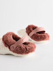 Red Santa Christmas Faux Fur Clog Slippers - Image 3 of 6
