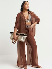 بنطلون شفاف مرصع بالألماس من River Island - صورة 1 من 4