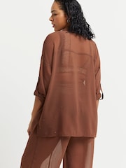 بنطلون شفاف مرصع بالألماس من River Island - صورة 2 من 4