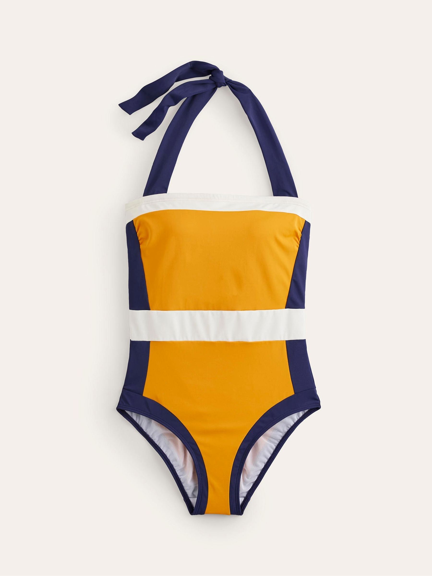 Buy Boden Yellow Santorini Halterneck Swimsuit from Next Luxembourg