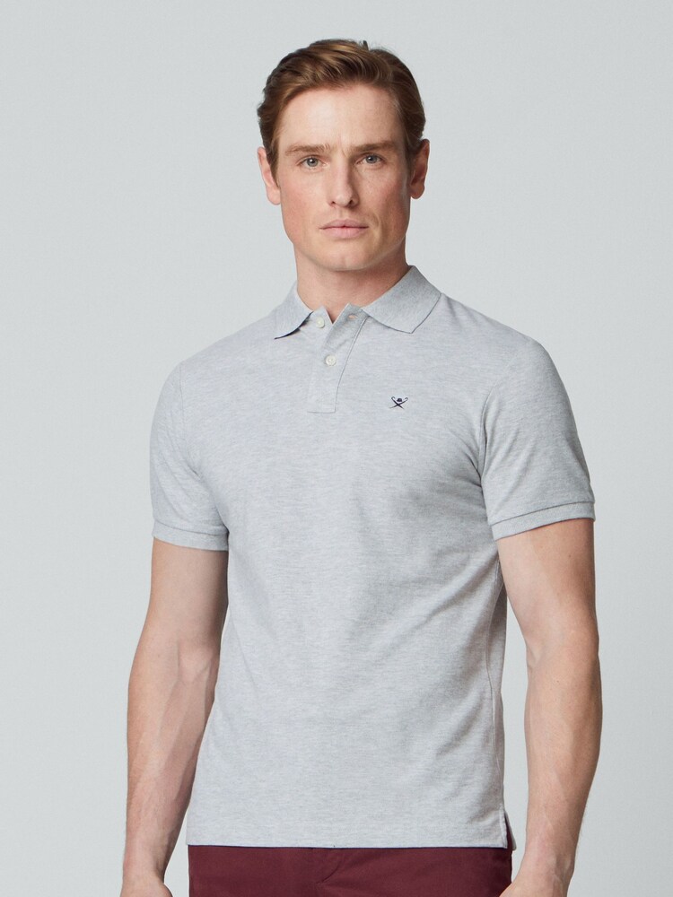 Hackett London Men Grey 100% Cotton Polo Shirt - Image 1 of 7 Hackett London Men Grey 100% Cotton Polo Shirt - Image 1 of 7