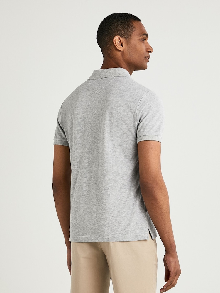 Hackett London Men Grey 100% Cotton Polo Shirt - Image 2 of 7 Hackett London Men Grey 100% Cotton Polo Shirt - Image 2 of 7