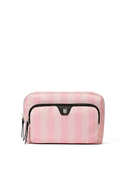 Victoria's Secret Iconic Stripe Pink Makeup Bag - Image 1 of 3